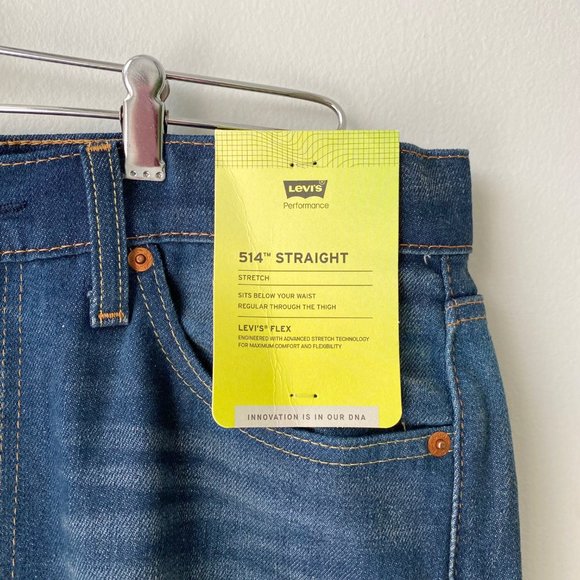 NWT Levi's Men's 514 STRAIGHT FIT FLEX JEANS Stretch Burch Dark Wash Size 32x34 - Picture 7 of 11